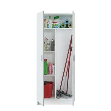 Premium White Two-Door Utility Storage Cupboard with Adjustable Shelving - UK Luxury Furniture